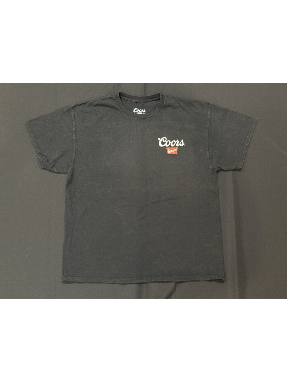 New Licensed Coors Banquet  Vintage Wash Black Size Large Beer Shirt